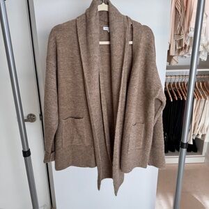 New Crescent Knitted Cardigan w Scarf in color oatmeal, S